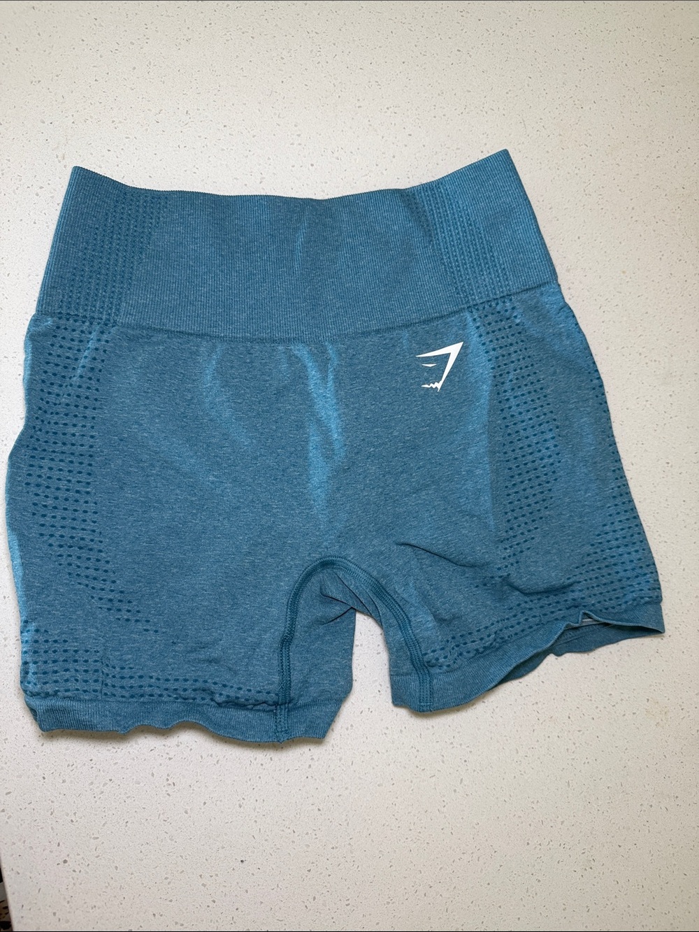 Gymshark Seamless High-Waist Bike Shorts in Teal Blue